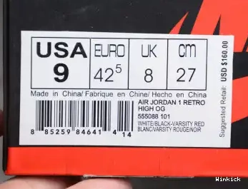 OG 555088-101 1 CHICAGO RED HIGH AIR RETRO JORDAN 0707